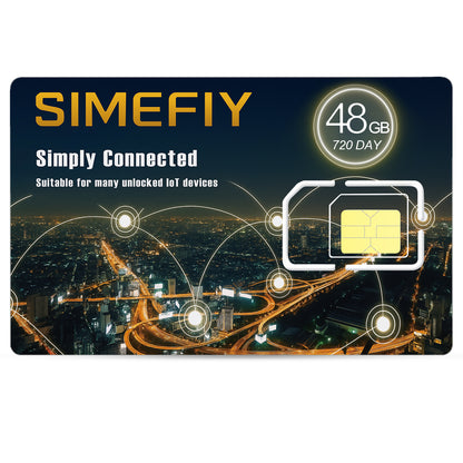 48GB Data Only SIM Card – 720 Days Prepaid, No Contract, Compatible with USA Nationwide Networks for Unlocked Security, Solar, Hunting Trail Cameras and IoT Devices